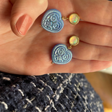 Romy earrings blue heart
