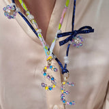 Souvenir-Navy necklace initial and Liberty cord