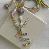 Souvenir-Floral necklace initial and Liberty cord