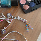Collier Souvenir Berries, initiale et cordon Liberty