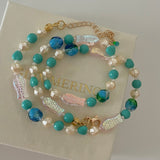 Tea necklace fish beads