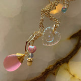 Dora necklace pink gemstone