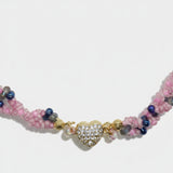 Mia necklace pink crystals