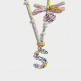 Souvenir-Floral necklace initial and Liberty cord