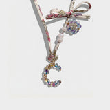 Collier Souvenir Berries, initiale et cordon Liberty